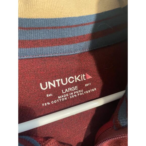 UNTUCKit 1/4 Zip Sweatshirt Size Large Burgundy Men's Corral Style #40297 - Picture 3 of 8